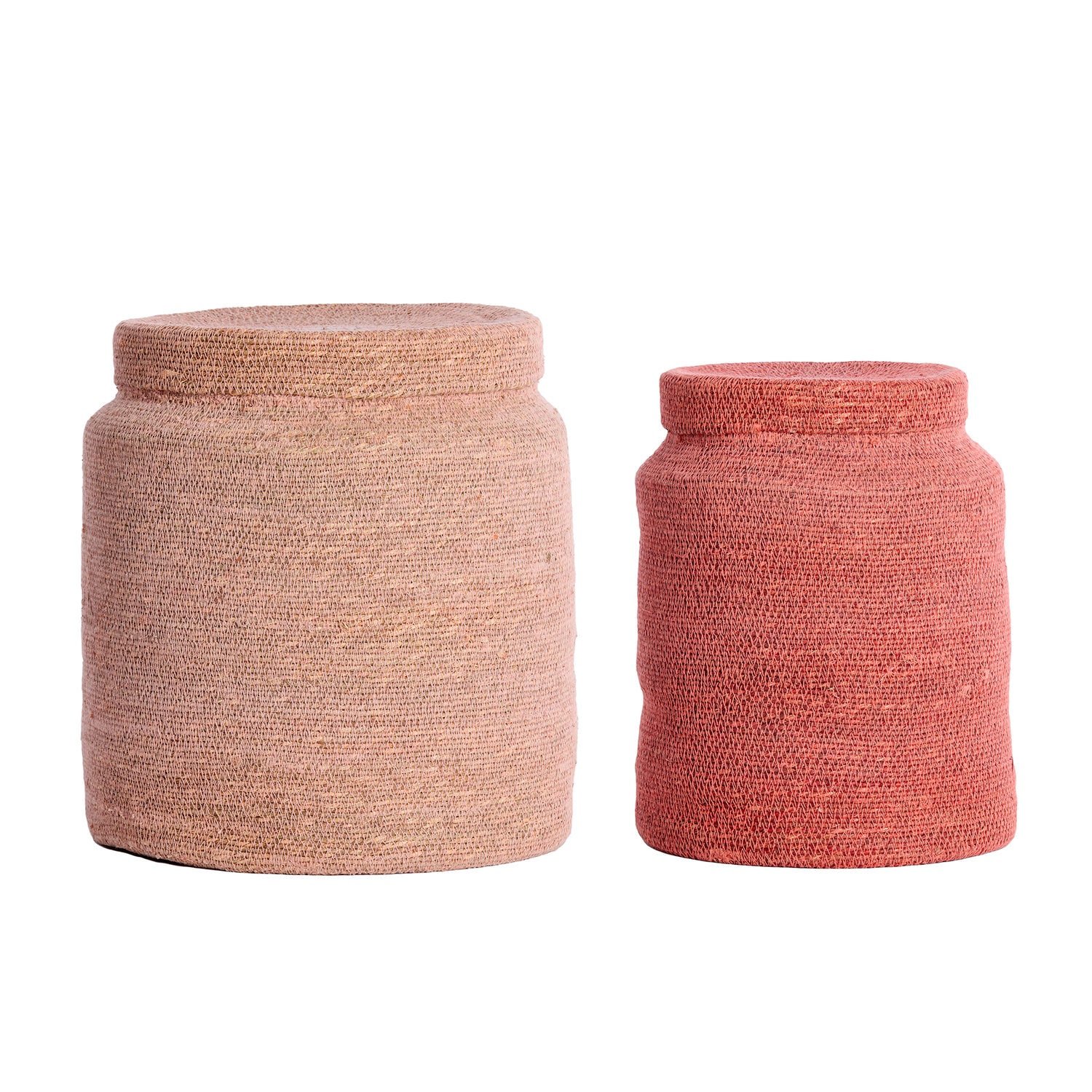 Korb BETANIA 2er-Set Ø 25 × 32,5 cm &amp; Ø 33 × 38 cm von Light &amp; Living in Hellrosa-Rosa