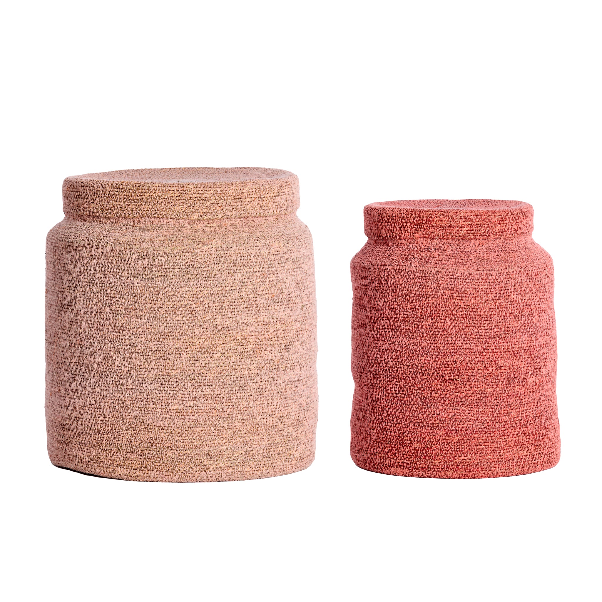 Korb BETANIA 2er-Set Ø 25 × 32,5 cm &amp; Ø 33 × 38 cm von Light &amp; Living in Hellrosa-Rosa