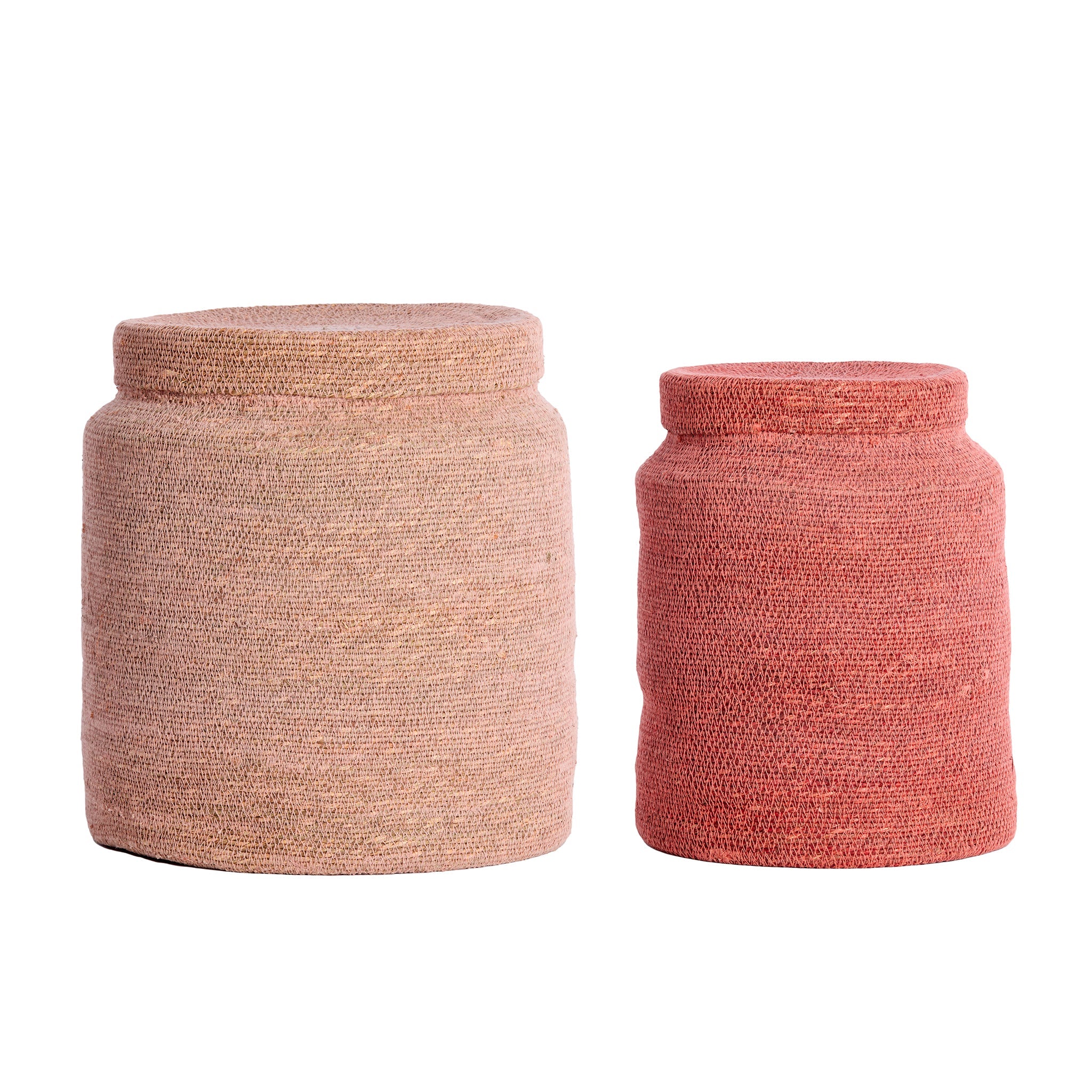 Korb BETANIA 2er-Set Ø 25 × 32,5 cm &amp; Ø 33 × 38 cm von Light &amp; Living in Hellrosa-Rosa