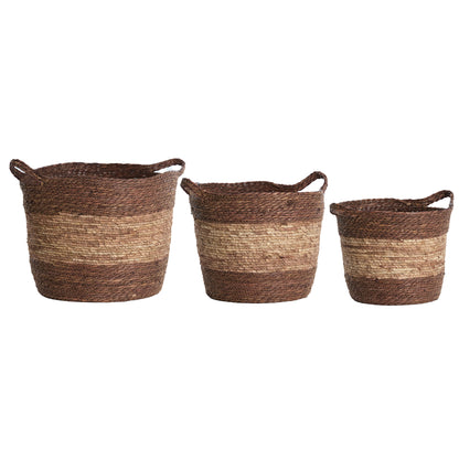 Korb KILKEE 3er-Set Ø 30 × 30 cm, Ø 35 × 35 cm, Ø 40 × 40 cm von Light &amp; Living in Terracotta-Braun