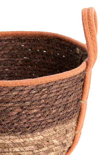 Korb KINSALE 3er Set – Ø 23 × 17 cm / Ø 28 × 20 cm / Ø 33 × 23 cm in braun, rot, terracotta