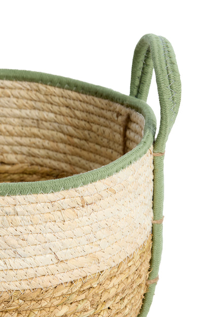 Korb KINSALE 3er Set – Ø 23 × 17 cm / Ø 28 × 20 cm / Ø 33 × 23 cm in natur, creme, minze