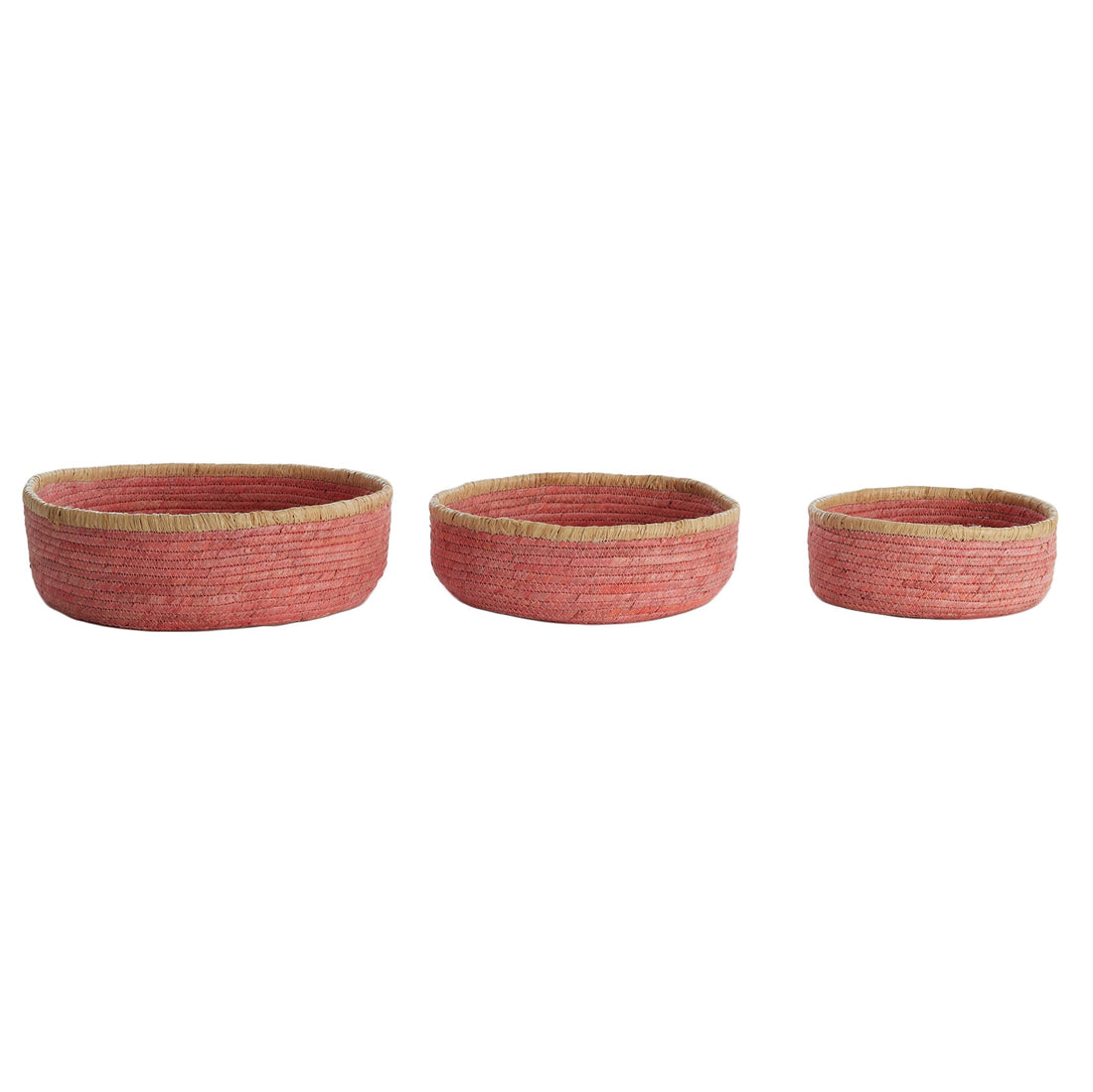 Korb PAITO 3er‑Set in Rosa & Naturell, max. Ø 39 × 13 cm von Light & Living