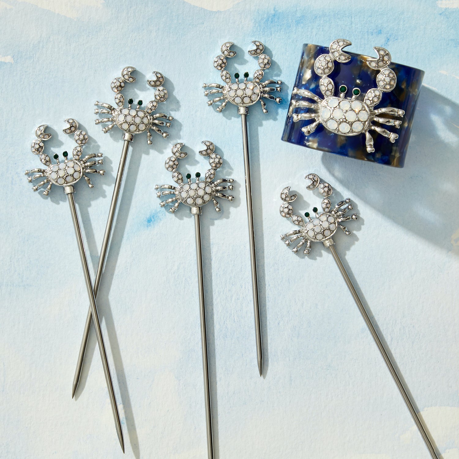 Untersetzer Crab und Cocktailspiesse