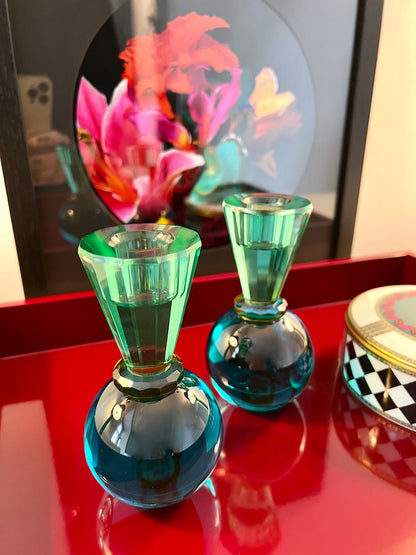 Kerzenleuchter SARI Kugel gruen-blau