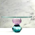 Etagere und Kuchenplatte ANTOINETTE, Kristallglas, violett/petrol, 10,8xø20 cm