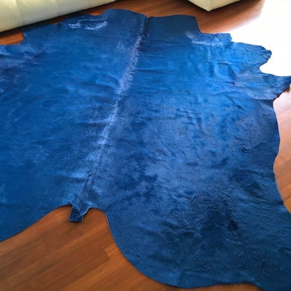 Kuhfell Teppich SKYLINE Blau