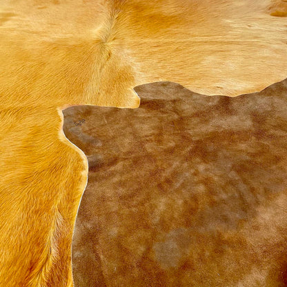 Kuhfell Teppich Senfgelb