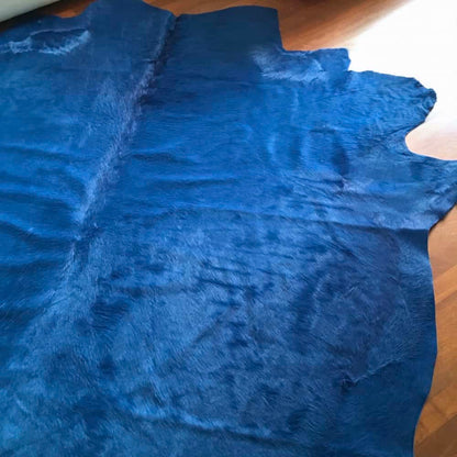 Kuhfell Teppich SKYLINE Blau