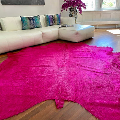 Kuhfell Teppich fuchsia-pink