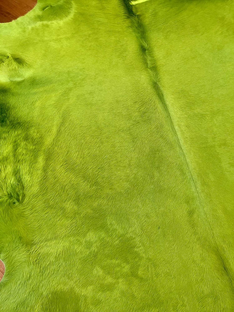 Kuhfell Teppich Apfelgrün
