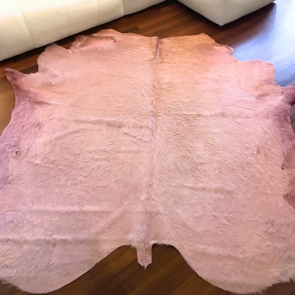 Kuhfell Teppich Softrosa