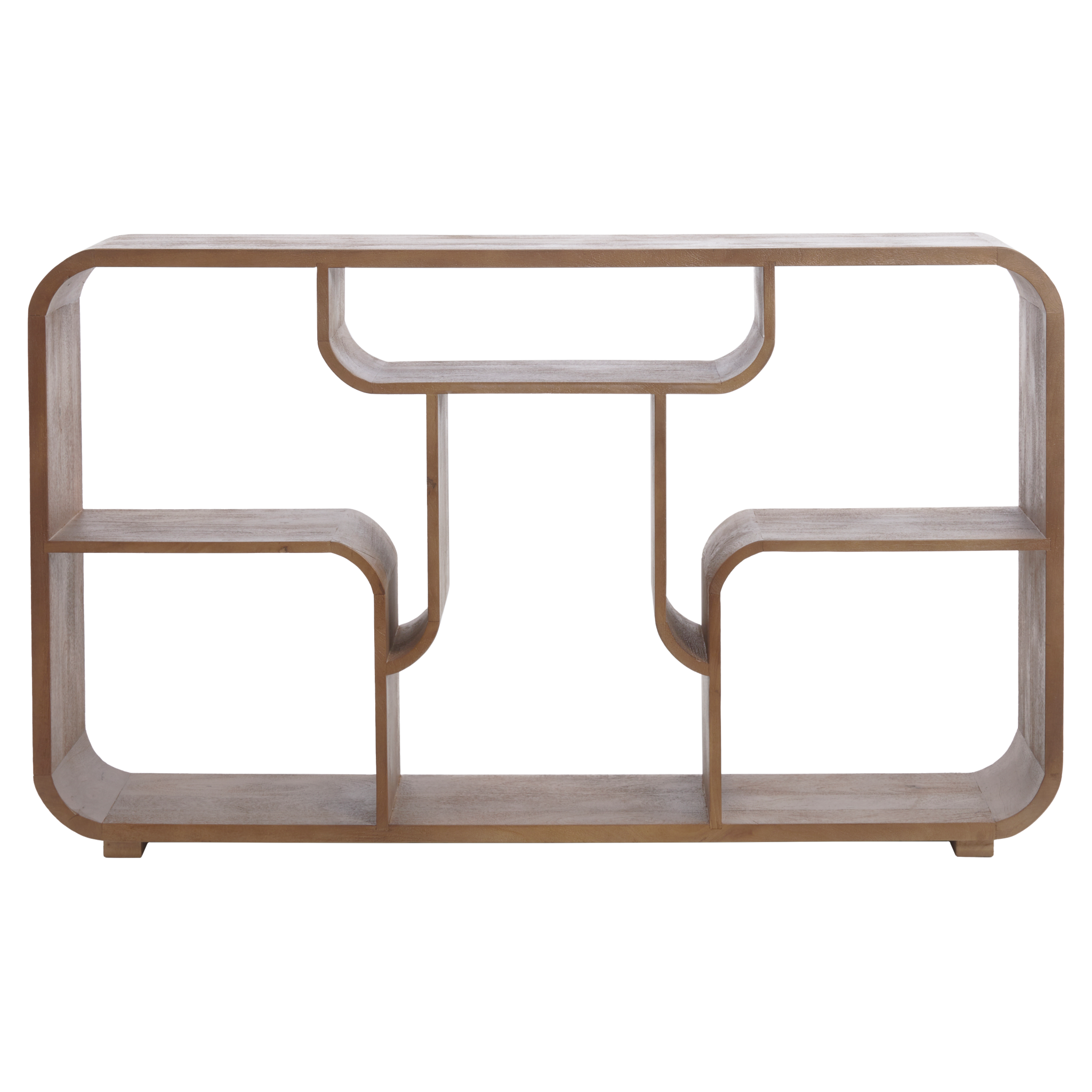 Hellbraunes Holzsideboard mit offenen Fächern von Light &amp; Living