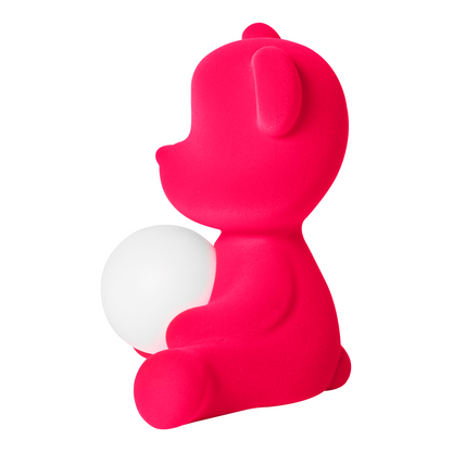 Seitenansicht der TEDDY GIRL Leuchte in Fuchsia mit Fernbedienung