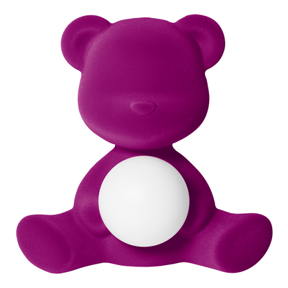 TEDDY GIRL Tischleuchte in Violett mit samtiger Oberfläche und integriertem LED-Licht