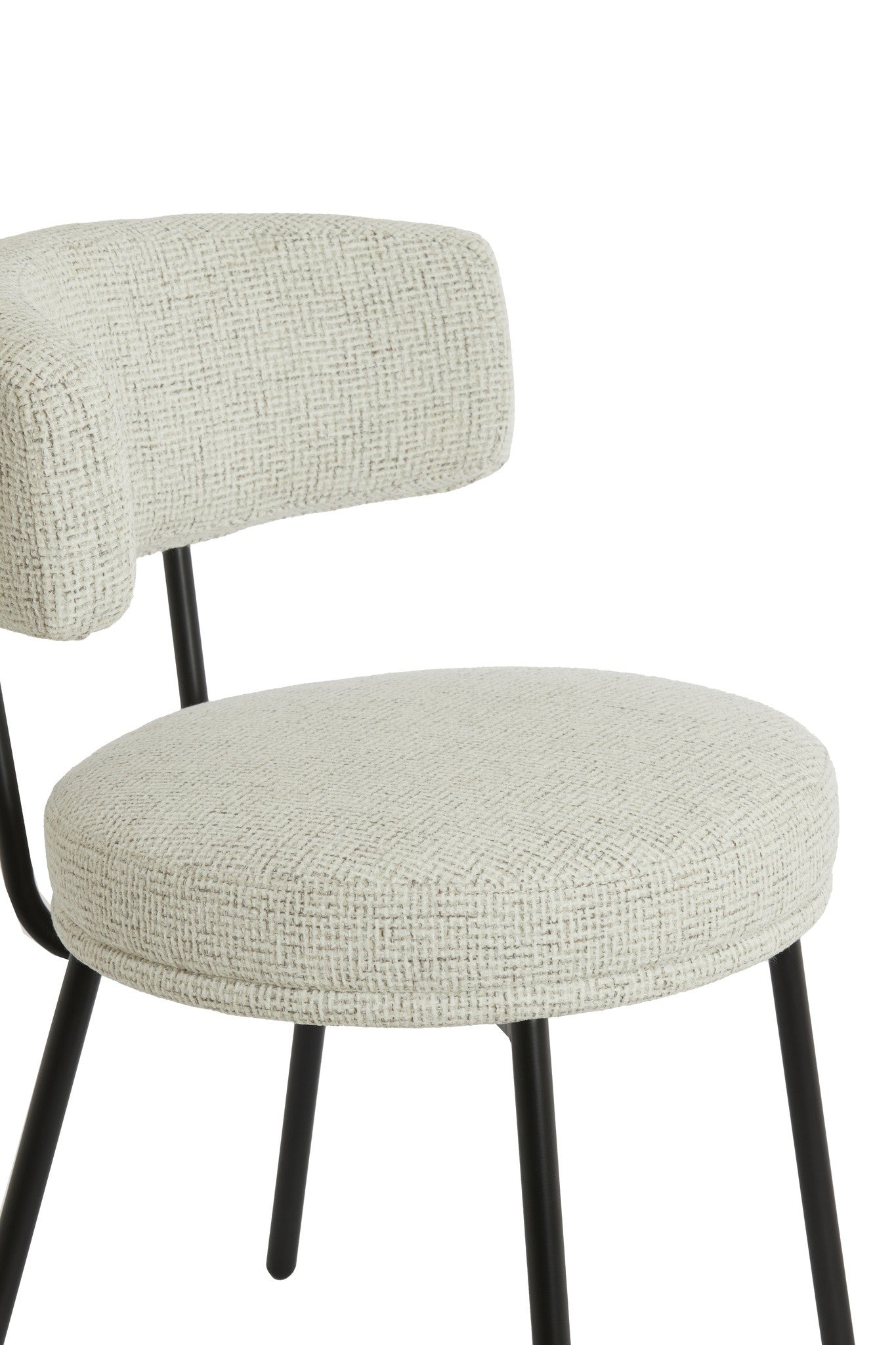 Minimalistischer Esszimmerstuhl mit Textilbezug