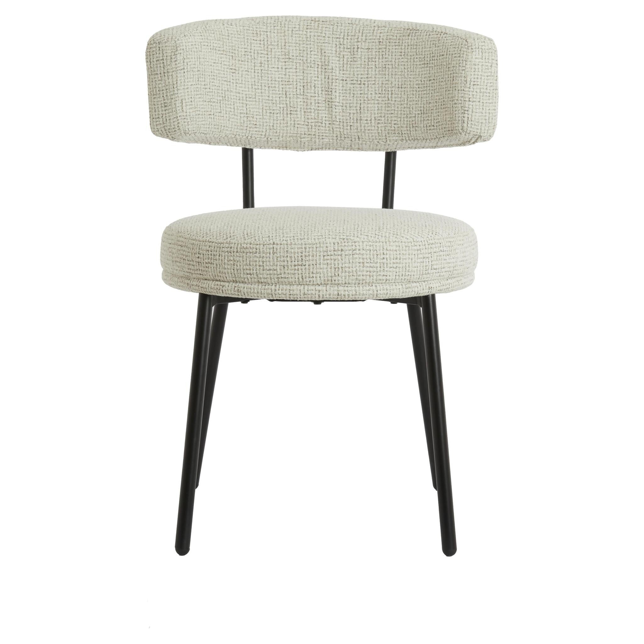 Moderner Polsterstuhl mit schwarzem Metallgestell