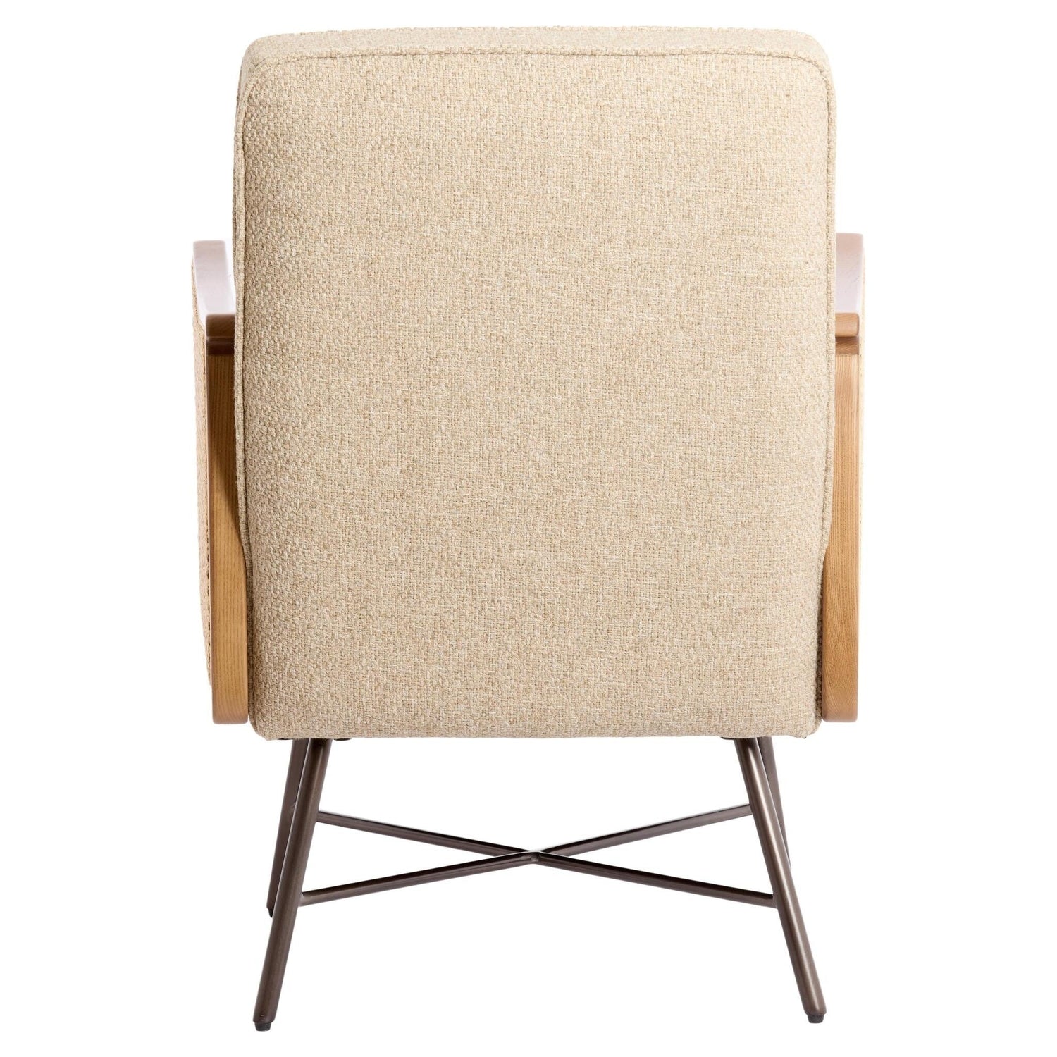 Stilvoller Loungesessel in Beige mit filigranem Metallgestell