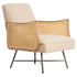 Loungesessel in Beige mit geflochtener Seitenstruktur