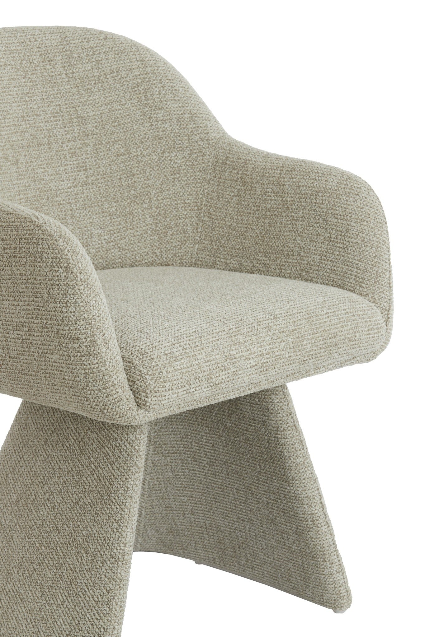 Stilvoller Essstuhl in Taupe mit skulpturaler Form