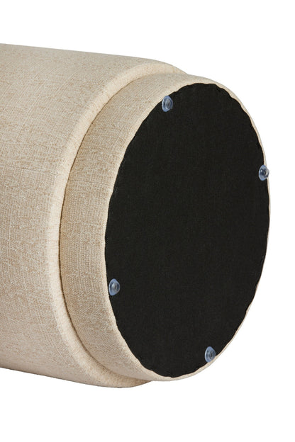 Moderner Pouf mit strukturiertem Stoffbezug in neutralem Beige