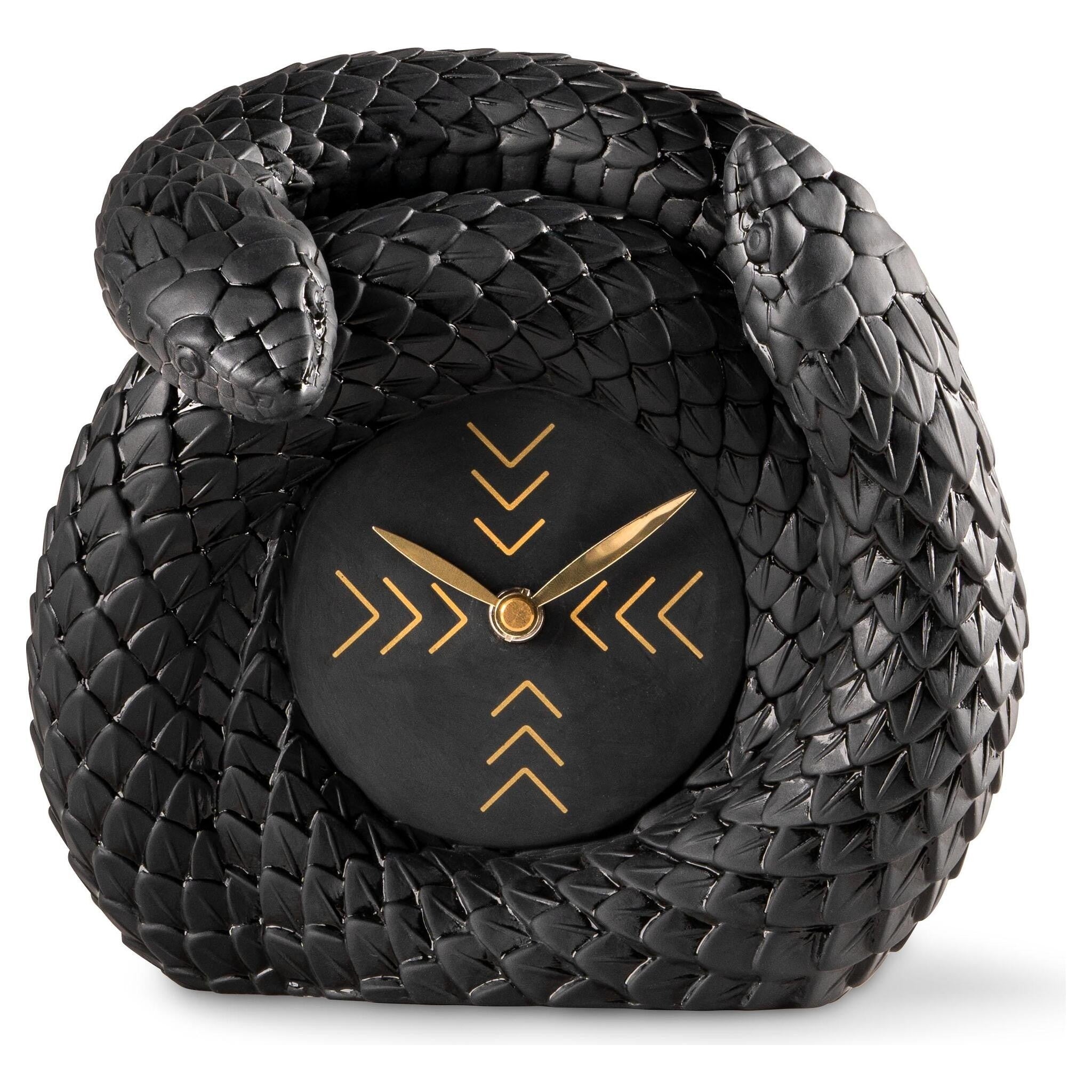 Schlangenuhr Porzellan schwarz gold Schlangenuhr Design modern