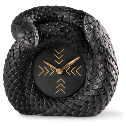 Schlangenuhr Porzellan schwarz gold Schlangenuhr Design modern