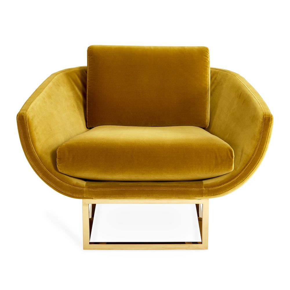 Loungesessel BEAUMONT Samt gelb