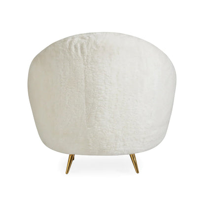 Loungesessel ETHER in weißem Lammfell von Jonathan Adler