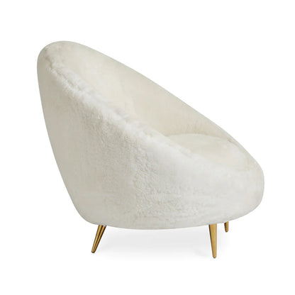 Loungesessel ETHER in weißem Lammfell von Jonathan Adler