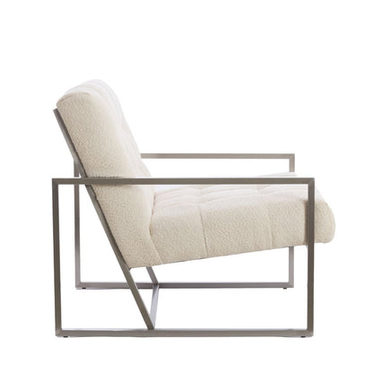 Loungesessel GENEVE boucle cremeweiß 81x71x70cm