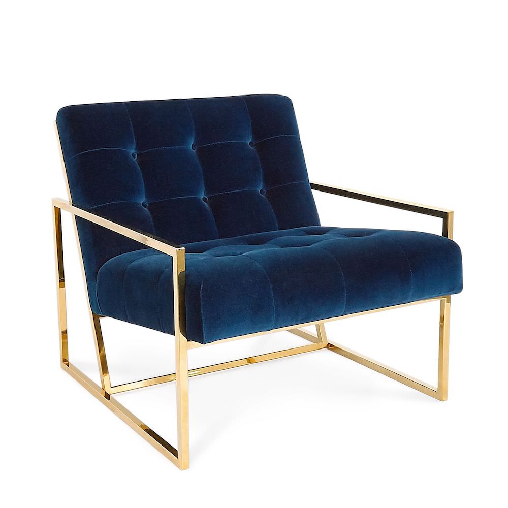 Loungesessel GOLDFINGER Samt, Blau