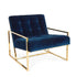 Loungesessel GOLDFINGER Samt, Blau