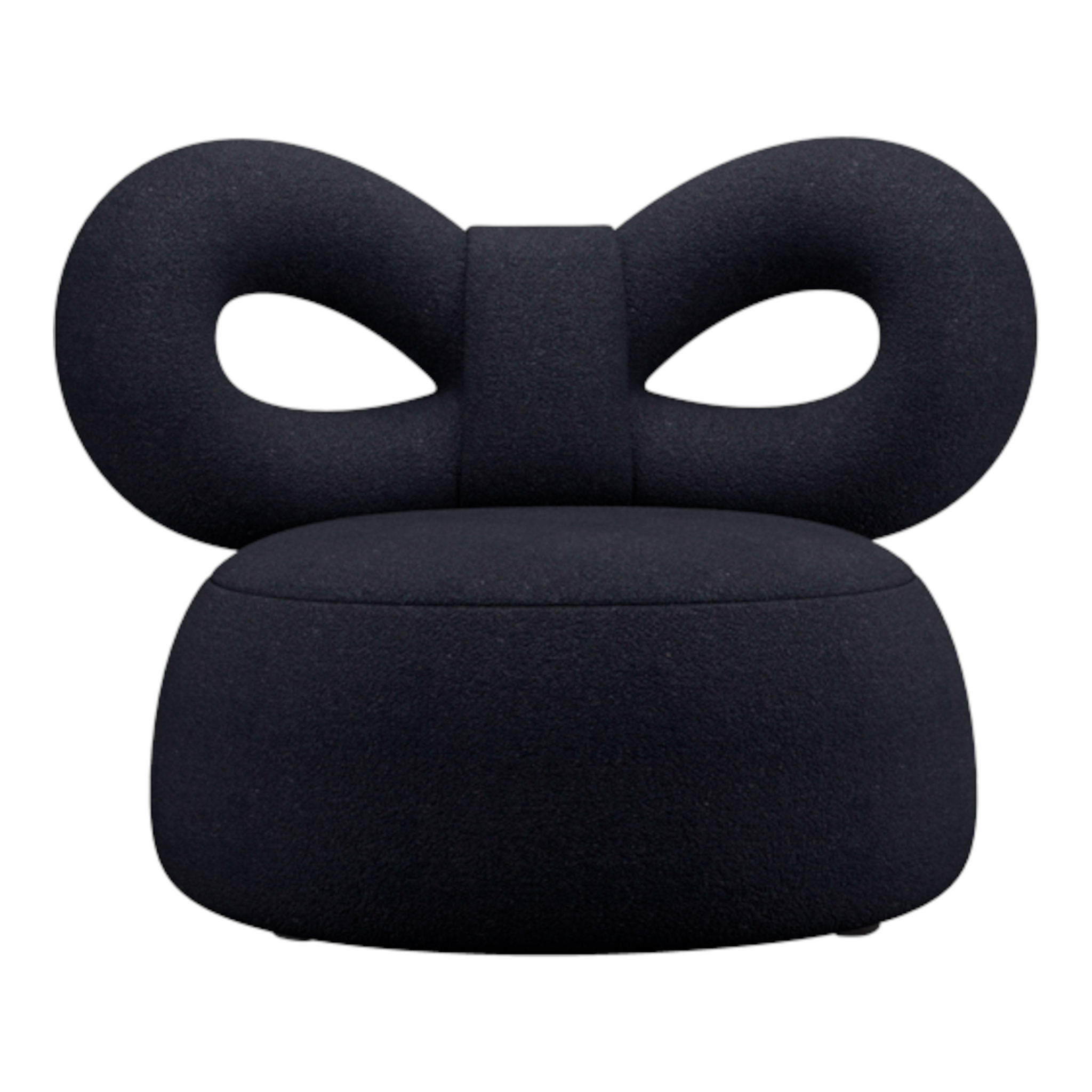 Design-Sessel von Qeeboo in tiefem Schwarz mit strukturierter Oberfläche