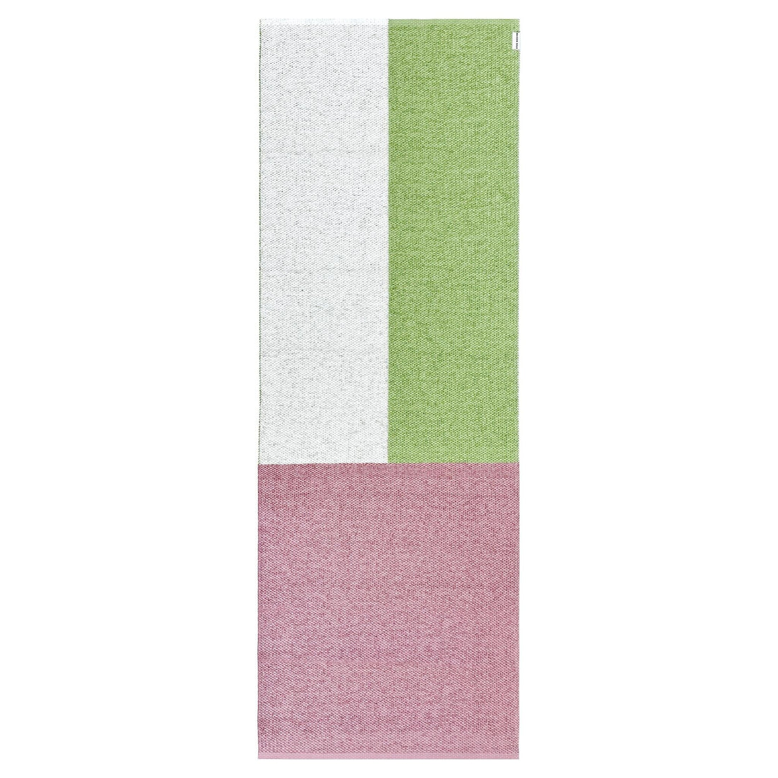 Jacquardgewebter Color Block Teppich in Kiwi und Pink im Format 70x200 cm