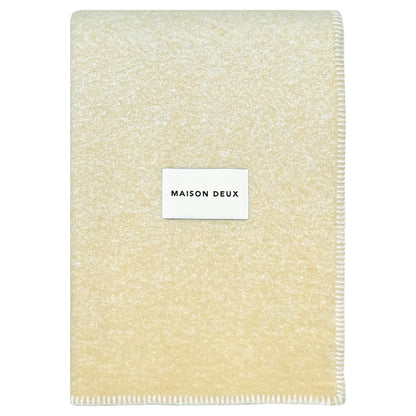 Jacquardgewebte Gradient-Decke aus neuseeländischer Wolle mit Sunrise-Farbverlauf