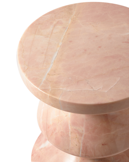 Marble Zig Zag Hocker hellrosa