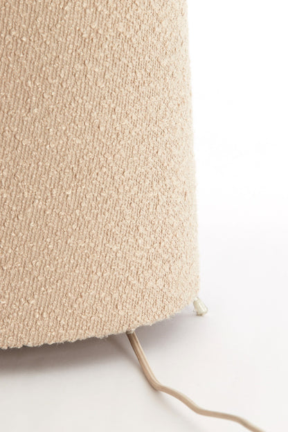 Stehleuchte Ø40x165 cm MIKKEL bouclé sand mit braunem Schirm