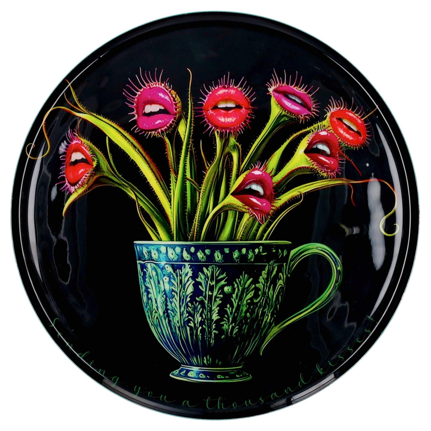 Love Trays Dekotablett mit fleischfressender Pflanze Motiv, 31 cm