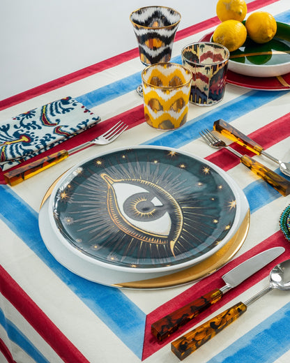 Plato de cristal de Murano EYES, verde oscuro Ø28cm