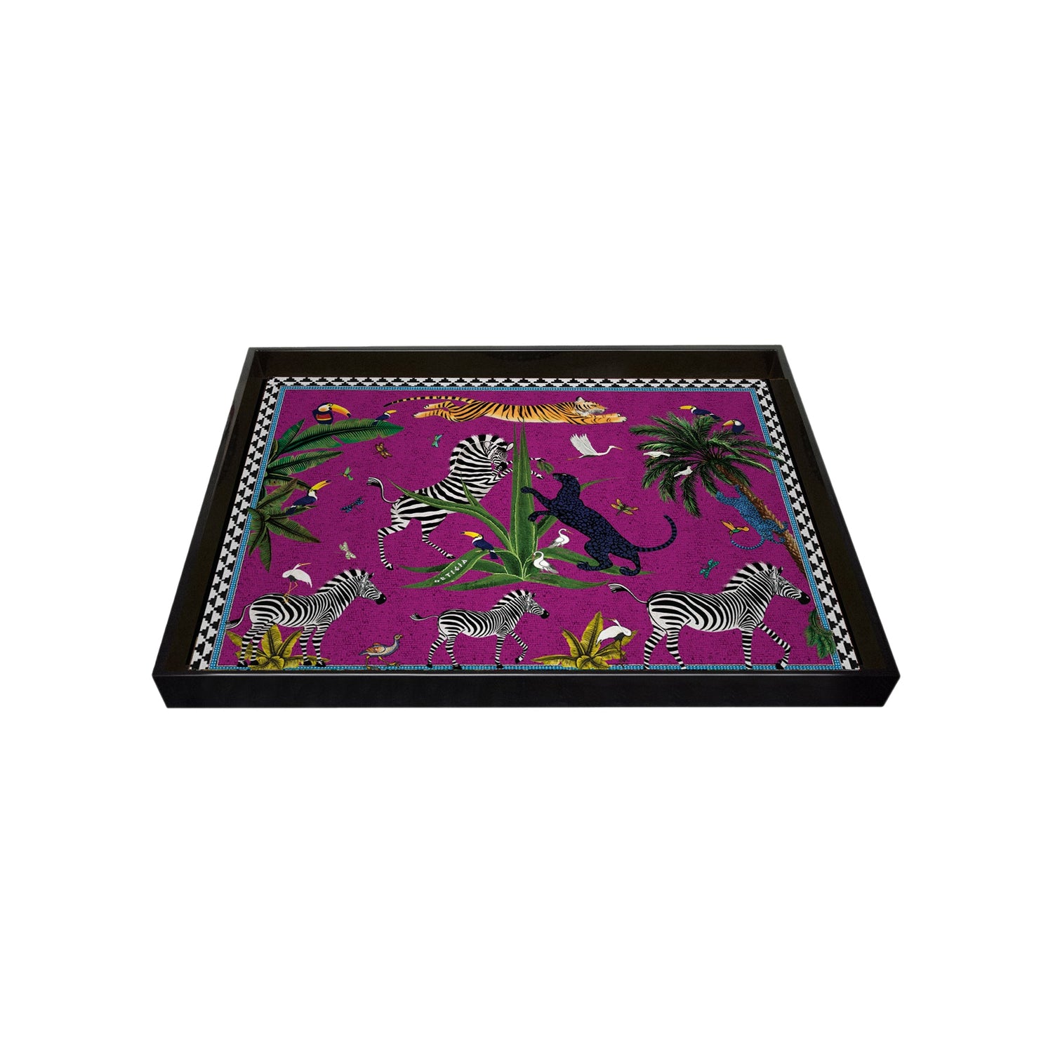 Tablett FLYING TIGER PINK CARDINALE von Ortigia Sicilia