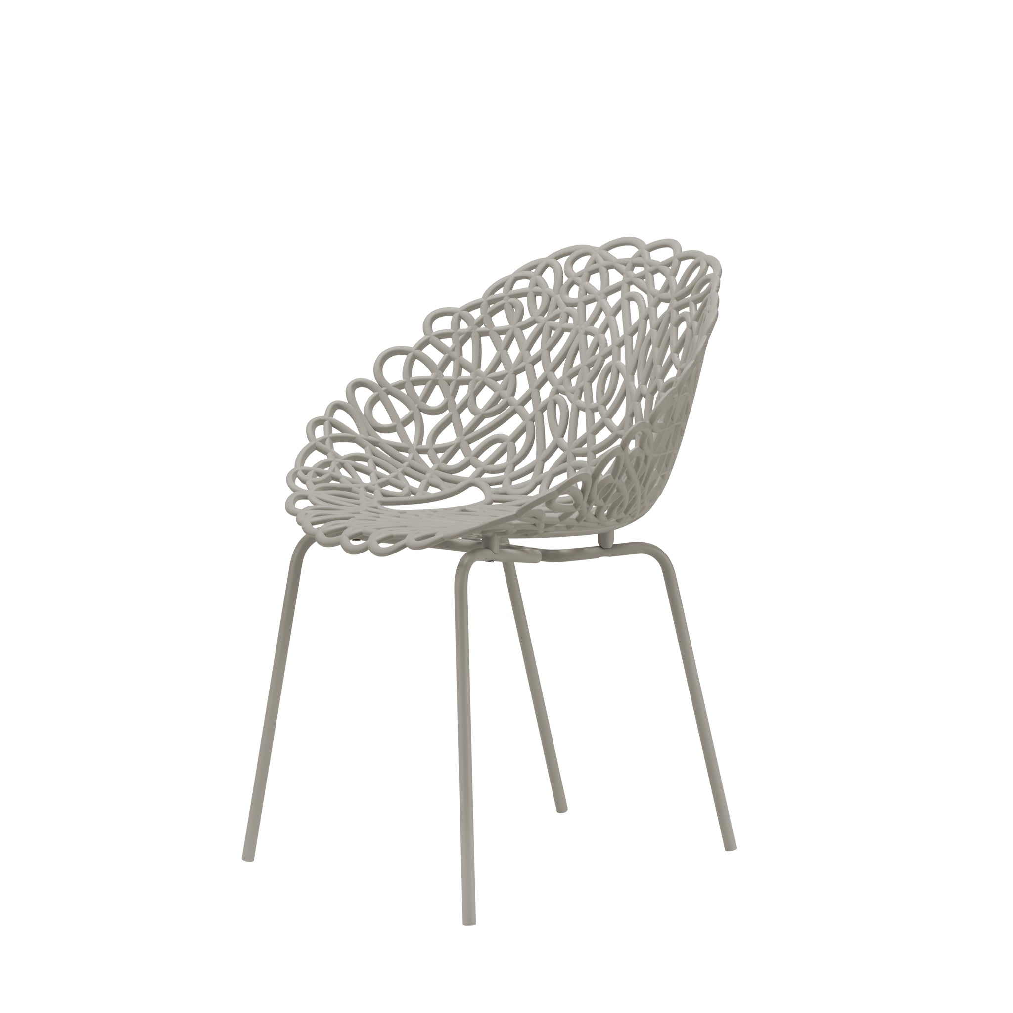 In- und Outdoorstuhl BACANA im 2er-Set von Qeeboo in Dove Grey 