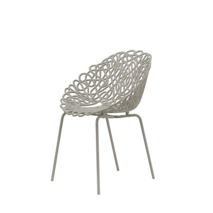 In- und Outdoorstuhl BACANA im 2er-Set von Qeeboo in Dove Grey 