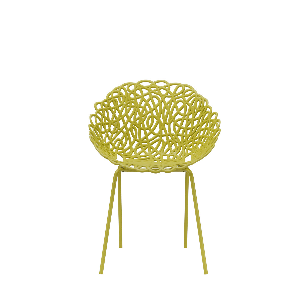 In- und Outdoorstuhl BACANA im 2er-Set von Qeeboo in Mustard