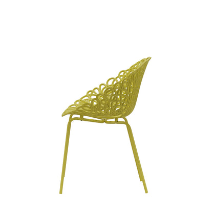 In- und Outdoorstuhl BACANA im 2er-Set von Qeeboo in Mustard