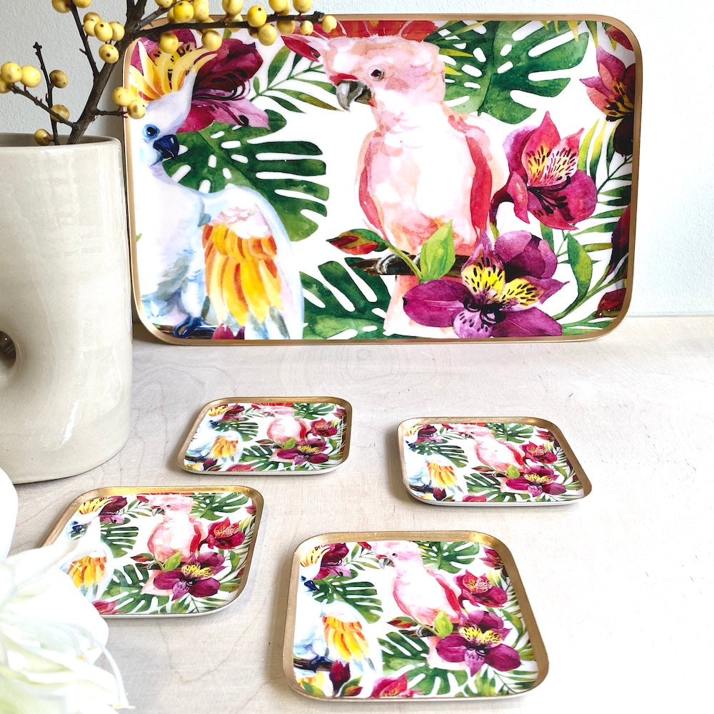 Tablett &amp; Untersetzer Birds