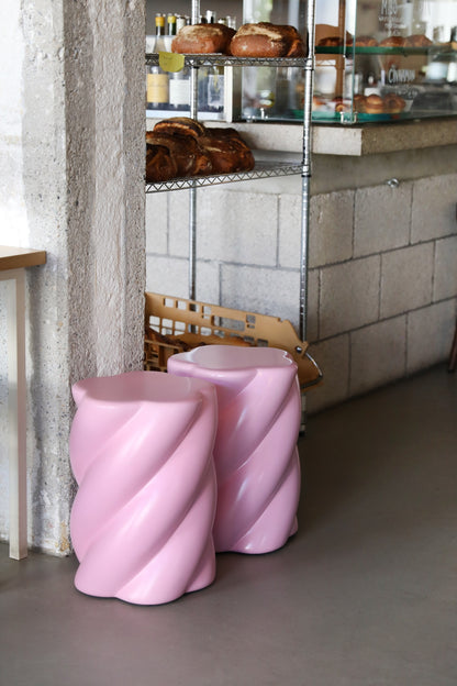 Taburete “Marshmallow” Rosa – taburete de diseño escultural