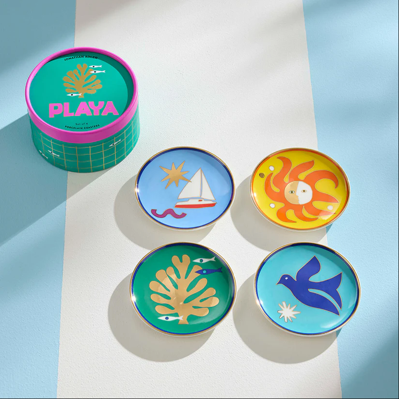 Geschenkidee - Jonathan Adler Playa Untersetzer – 4er-Set