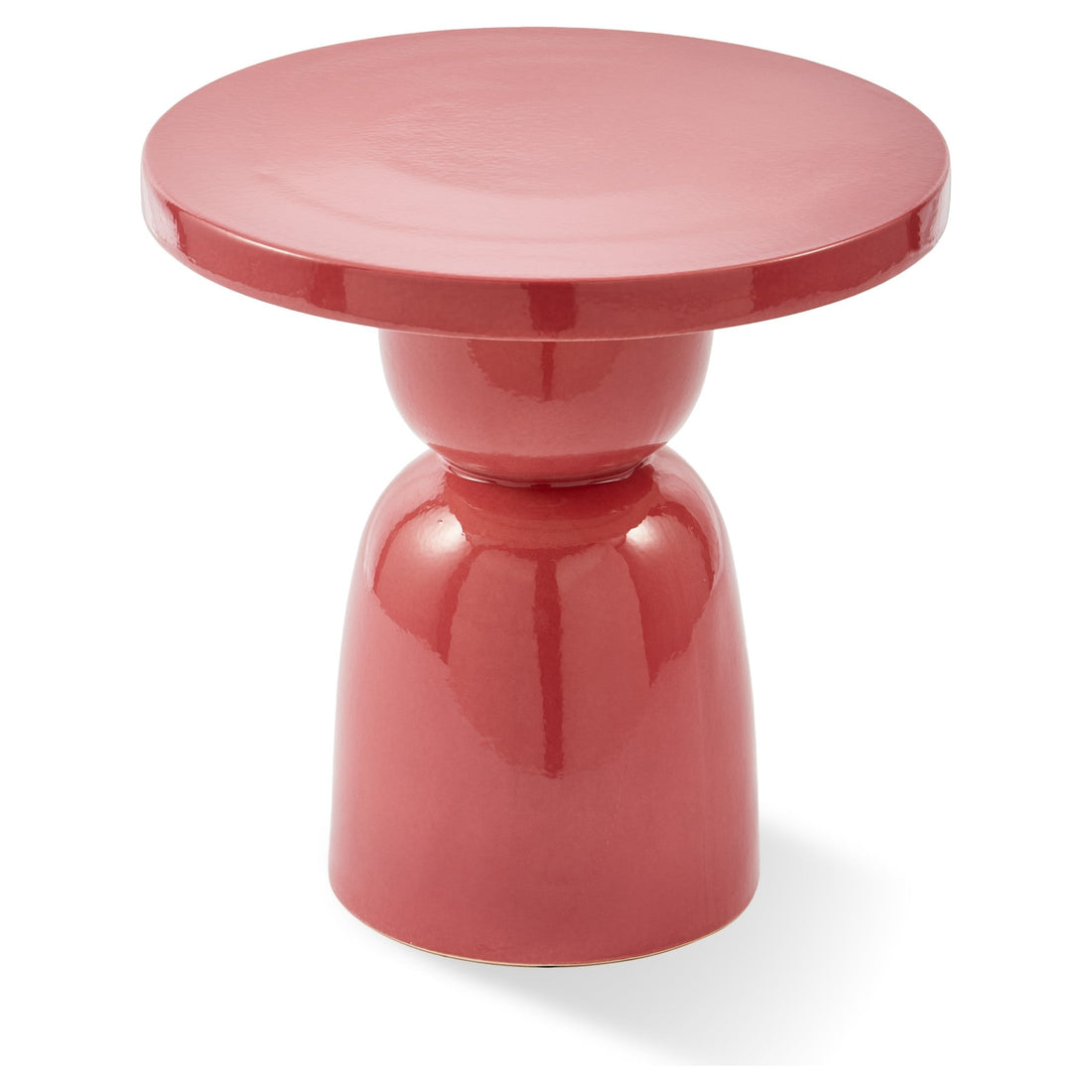 Moderner Keramiktisch in Rosa mit hochglänzender Oberfläche