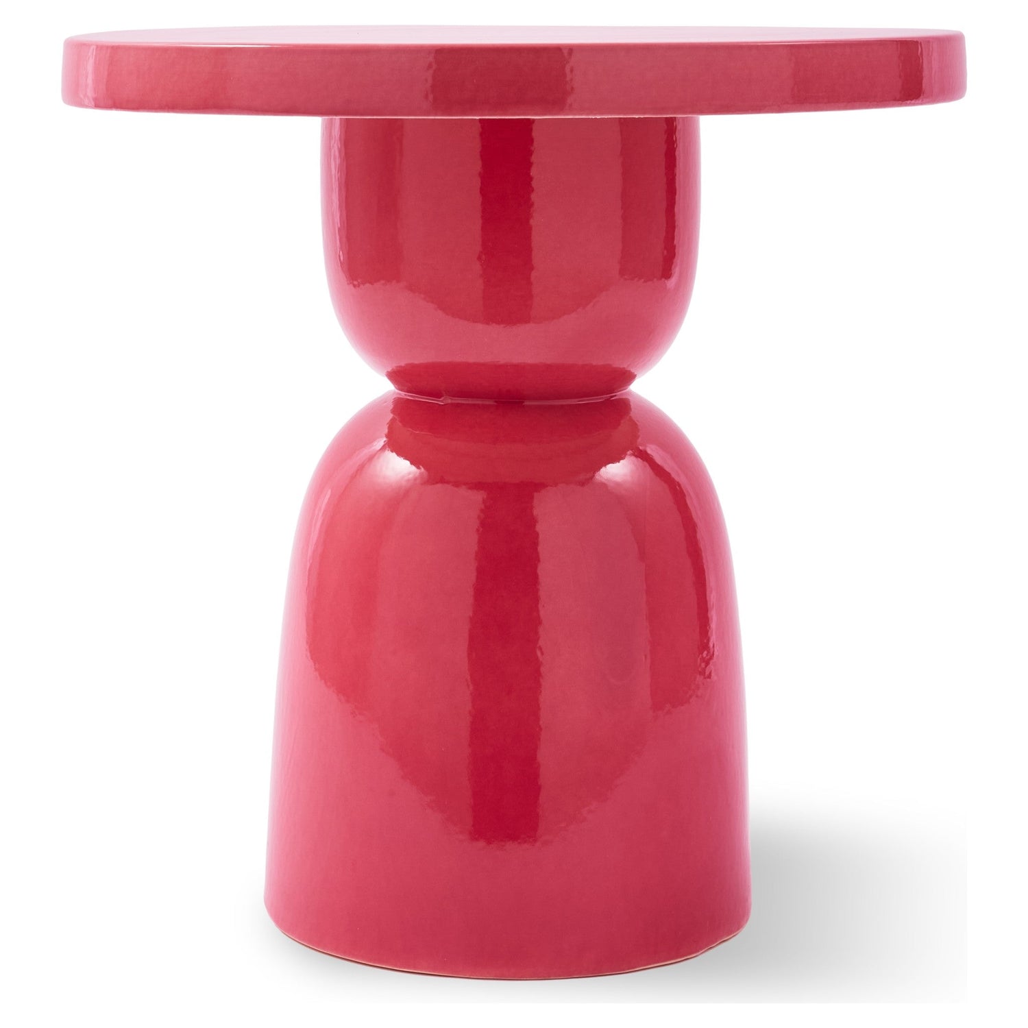 Rosa Keramik-Beistelltisch im figurativen Pawn-Design